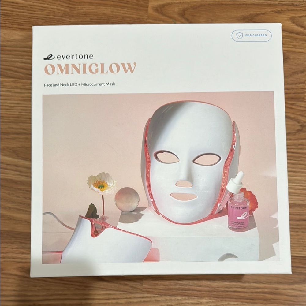 Omniglow Face and Neck LED Mask - White and Pink